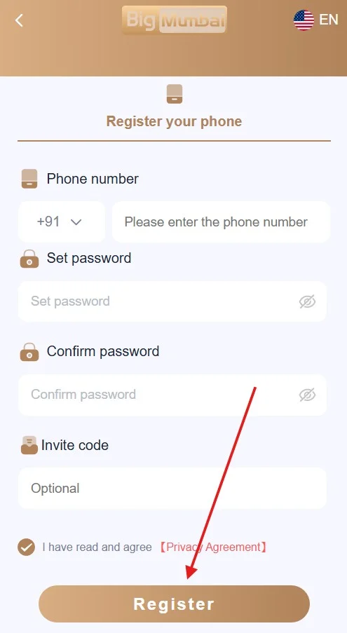 Click Register button